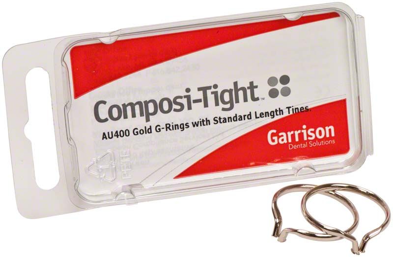 Composi-Tight Gold Ring von Garrison in geöffneter Verpackung.
