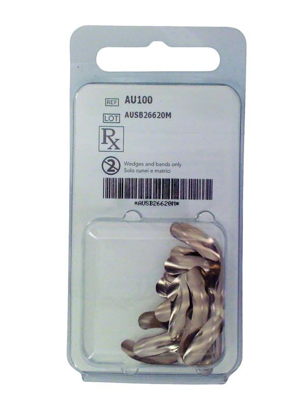 Composi-Tight Gold Matrizen prämolar 4,6mm in Kunststoffverpackung mit Etikett.