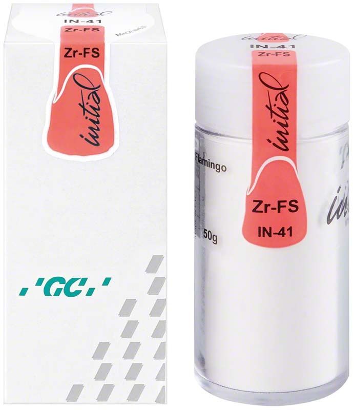 Produktverpackung von GC Initial Zr-FS IN-41 Flamingo, 50g.