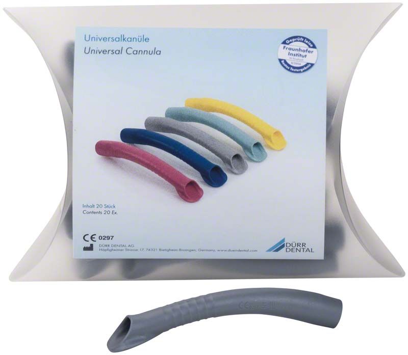 Universalkanülen III grau 20er in transparenter Verpackung mit Produktabbildung.