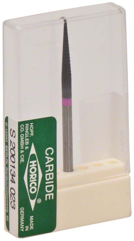 Hartmetallfräser schwarz beschichtet S200 134 023 in transparenter Verpackung.