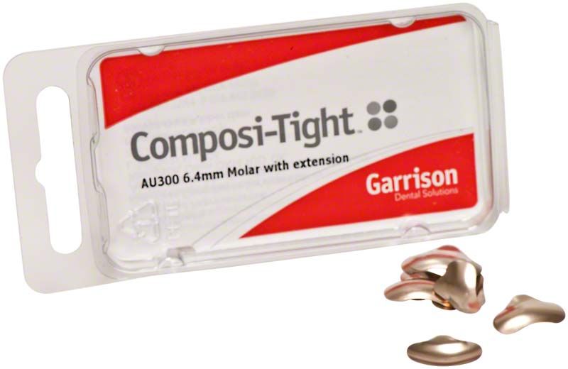 Composi-Tight Gold Matrizen in Kunststoffverpackung mit Garrison-Logo.