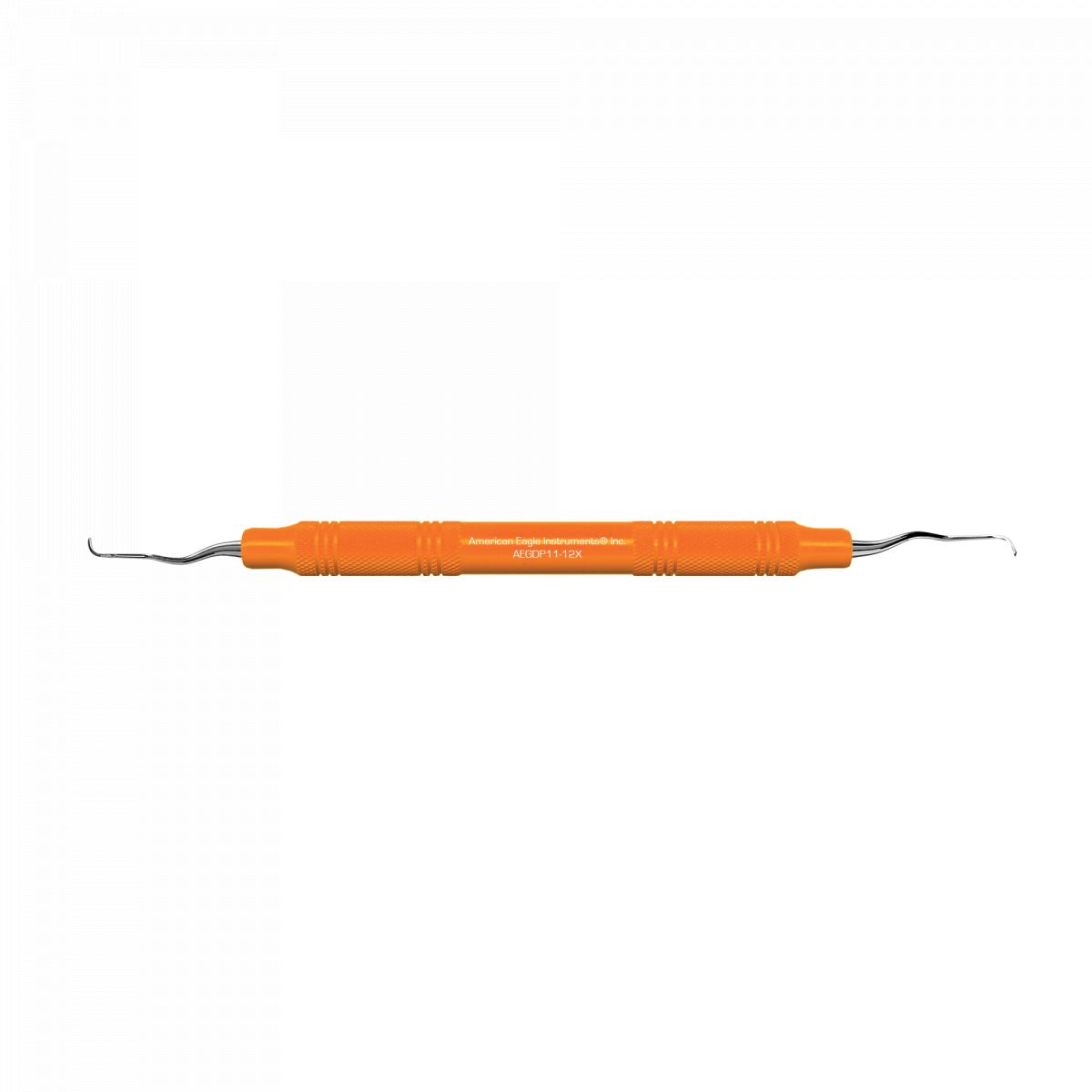Amerikanische Eagle Gracey Kürette Posterior mesial, orange mit Edelstahlspitzen.