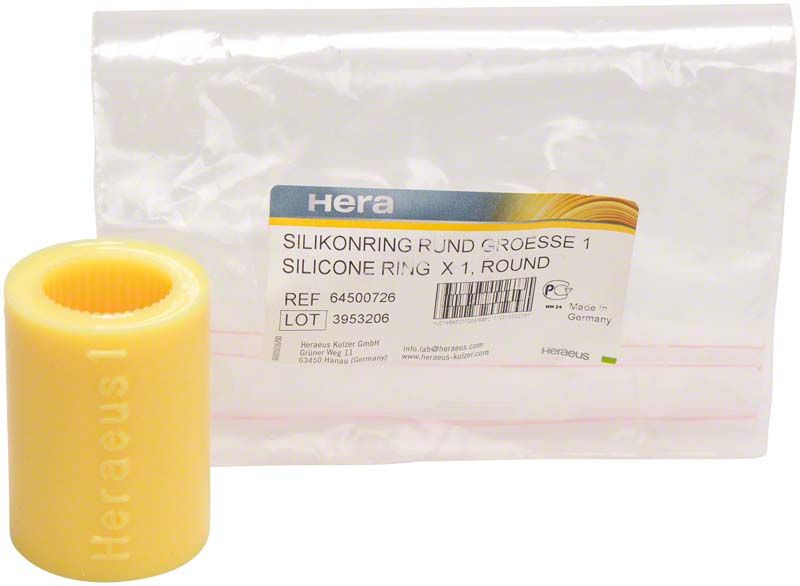 Silikonring rund Größe 1 vor Verpackung mit Produktetikett.