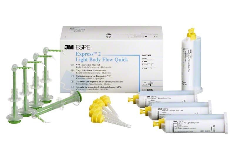 3M Express 2 Light Body Flow Quick Abformmaterial mit Zubehör.