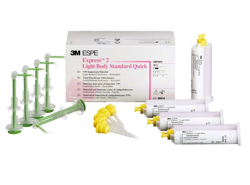 3M Express 2 Light Body Standard Quick Abformmaterial mit Zubehörteilen.