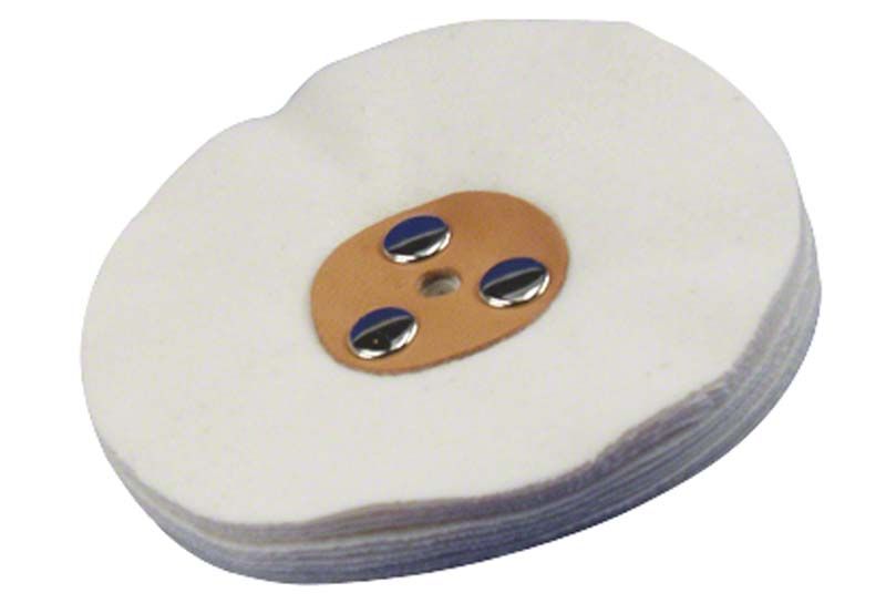 Flanellschwabbel mit Lederkern, geeignet für feine Polierarbeiten.