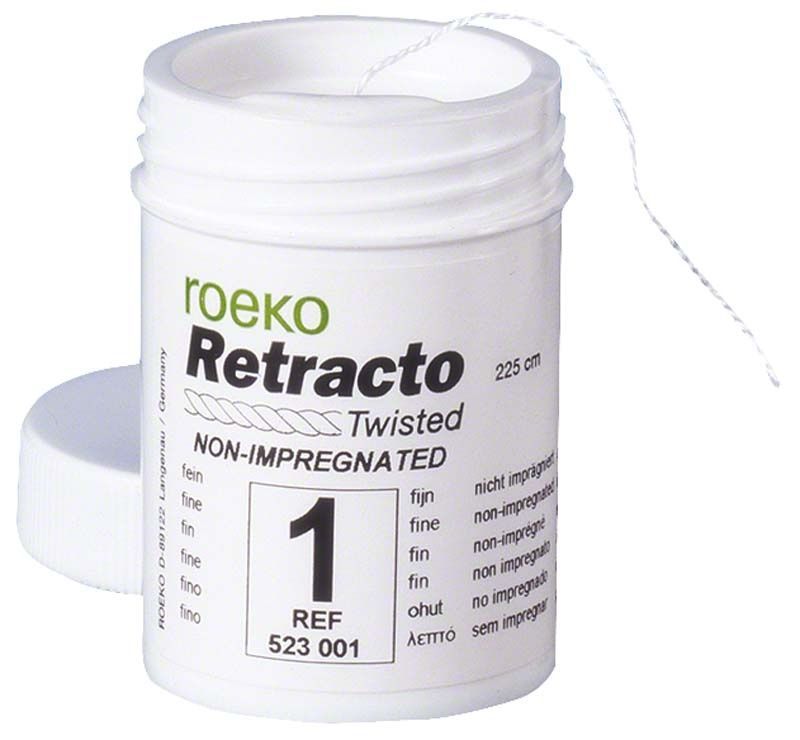 Retraktionsfaden Roeko Retracto gedreht, nicht imprägniert, Gr. 1, 225 cm.