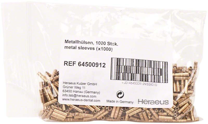 Metallhülsen Messing für konische Pins, 1000 Stück im Beutel.