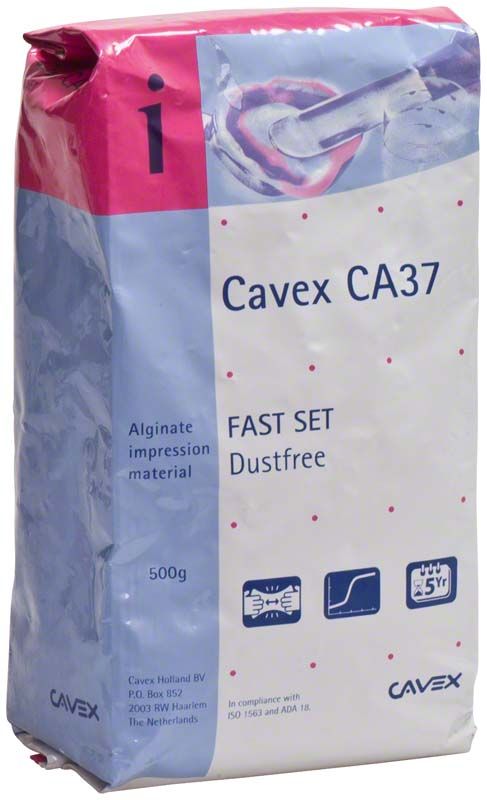 Cavex Alginate CA37, staubfreies Alginat, 500g Verpackung.