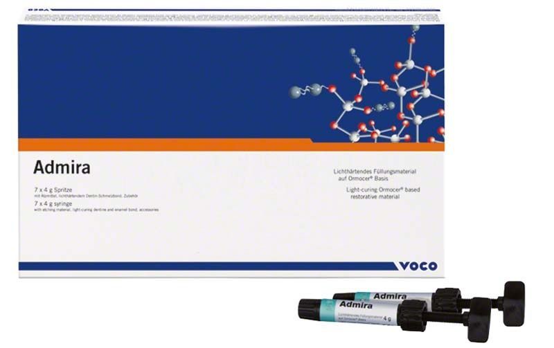 Admira Spritze BL, lichthärtendes Füllungssystem auf Ormocer-Basis, Produktverpackung.