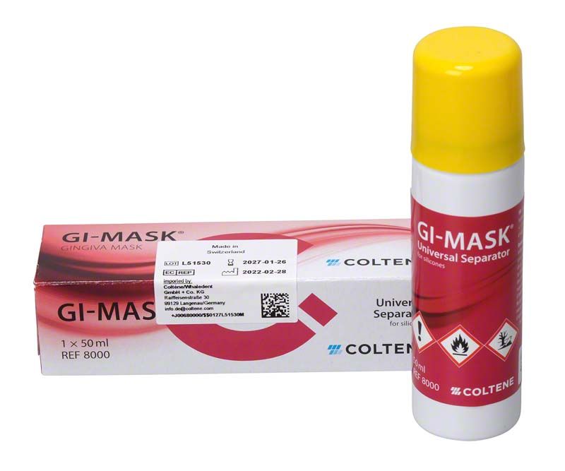 GI-MASK® Gingiva-Maske Flasche und Verpackung mit Coltene-Logo.
