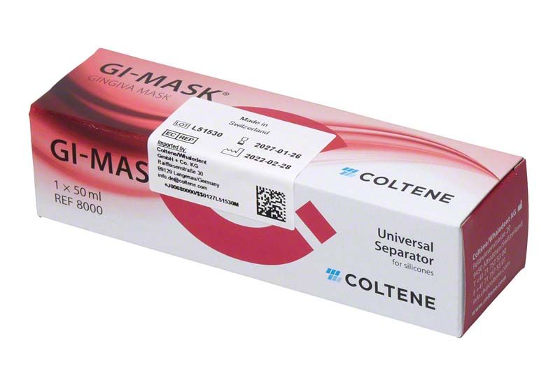 GI-MASK® Gingiva-Maske Verpackung mit Coltene-Logo und Produktdetails.