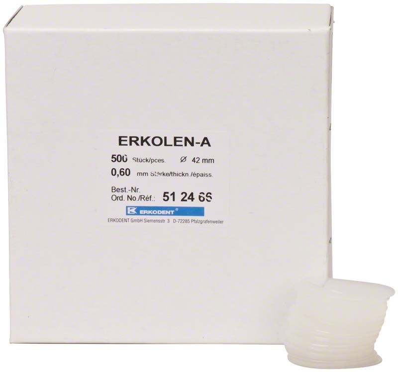 Verpackung von Erkolen-A 0,6mm, 500 Stück, mit Produktdetails.