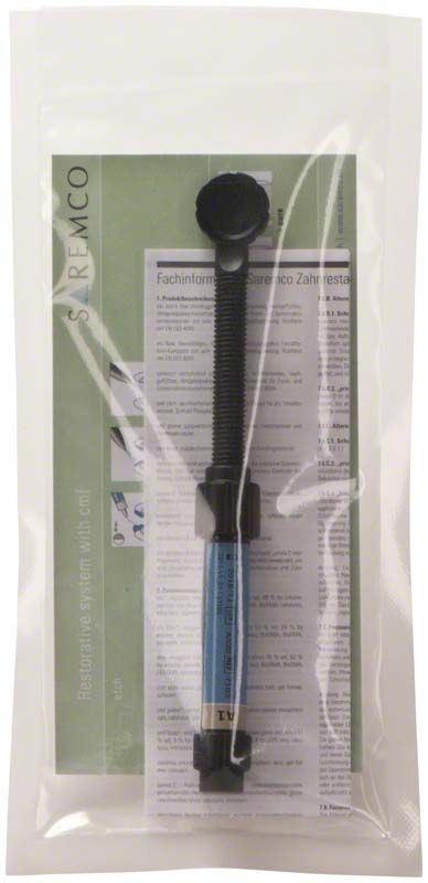 ELS Spritze A1 in transparenter Verpackung mit Produktinformationen.