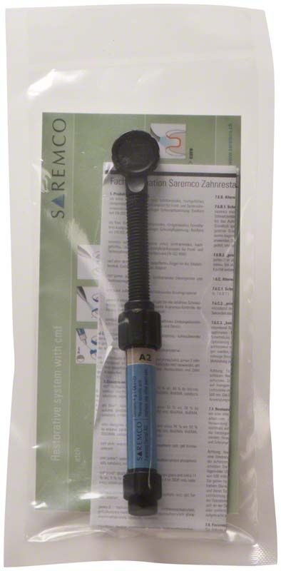 ELS Spritze A2 von Saremco Dental in Verpackung mit Produktinformation.