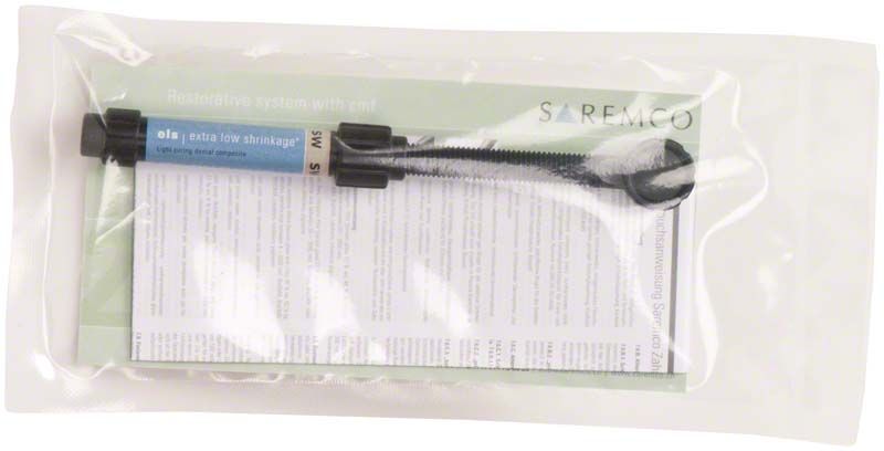 ELS Spritze SW snow white in Kunststoffverpackung mit Produktinformationen