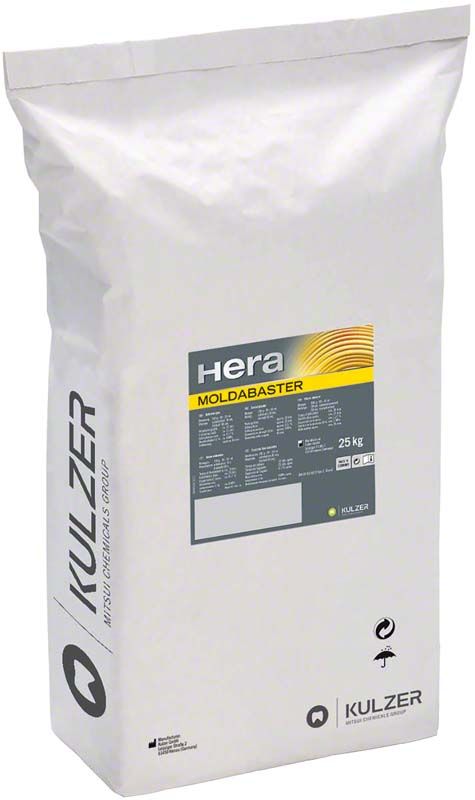 Moldabaster® weiß 25kg Alabastergips-Verpackung für zahnmedizinische Anwendungen.