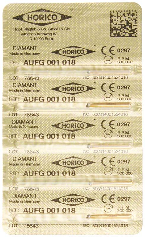Verpackung der Löwenschleifer AuFG 001 018 Diamant-Schleifinstrumente.