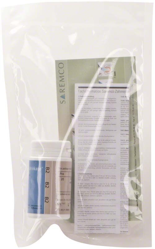 Produktverpackung ELS Tips B2 mit Beipackzettel und Behälter.