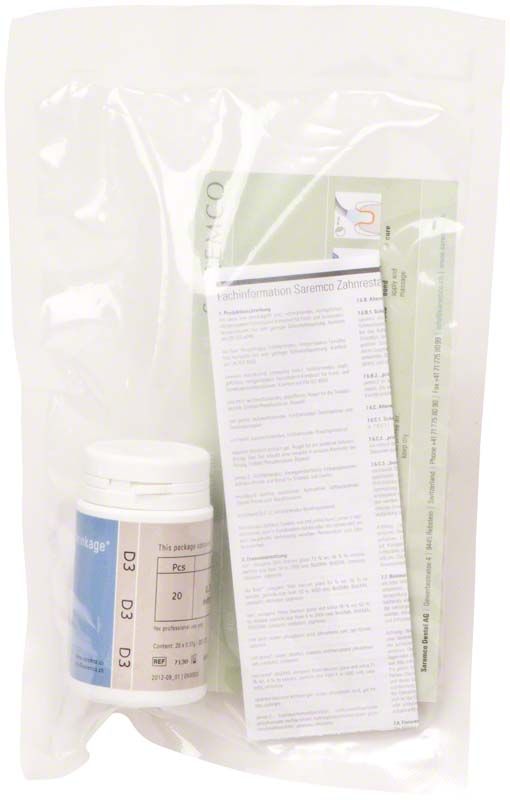ELS Tips D3 im transparenten Beutel mit Verpackungsbeilage und Informationsblatt