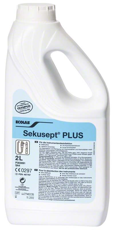 Sekusept™ PLUS 2l Flasche mit Etikett für Instrumentendesinfektion.