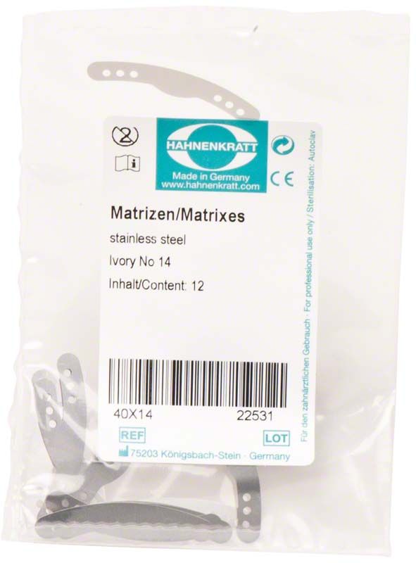 Matrizen Ivory 12er Packung - Figur 14 aus Edelstahl in Verpackung.