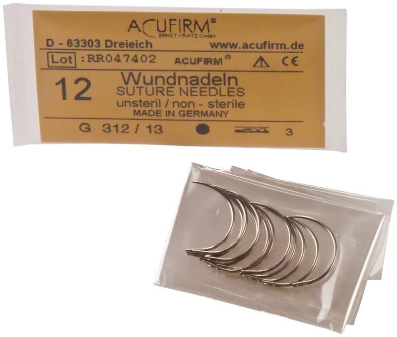 Wundnadeln 1/2 kreisförmig Typ G, Gr. 13 in Verpackung