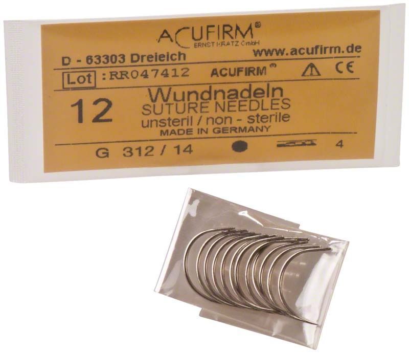 Wundnadeln 1/2 kreisförmig von Acufirm, unsteril, Größe 14.