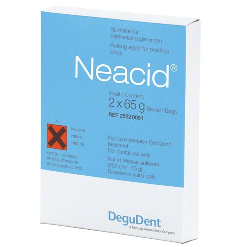 Neacid Beizmittel Verpackung für dentalen Einsatz, 2 x 65 g.