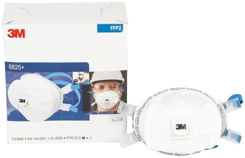 Feinstaubschutzmaske FFP2, Verpackung und einzelne Maske sichtbar.