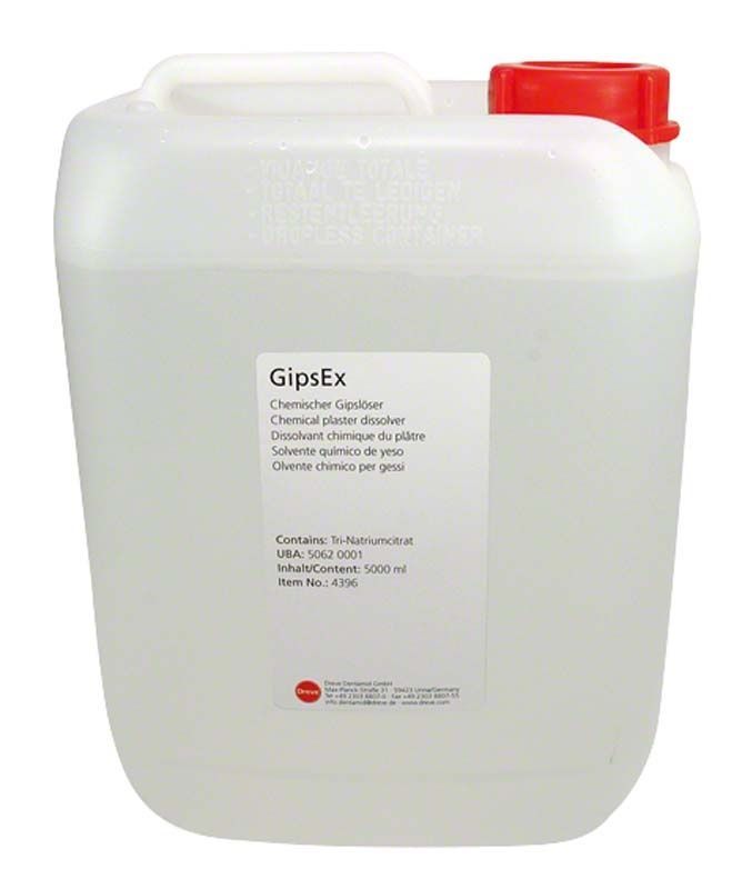 Chemischer Gipslöser GipsEx 5 Liter mit rotem Verschluss.