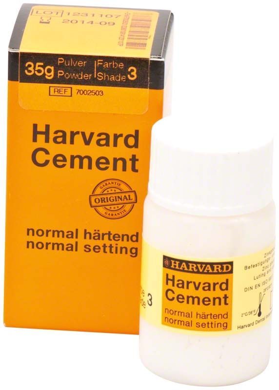 Harvard Cement normalhärtend Pulver 35g mit Verpackung.