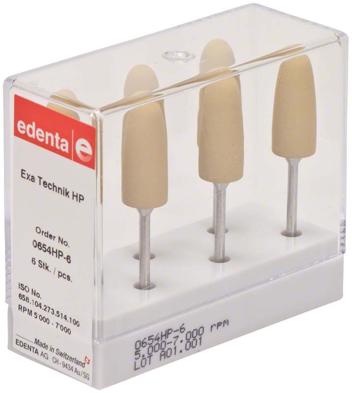 Sechserpack Exa Technik HP Hochglanzpolierer für Kunststoffe im Dentalbereich.