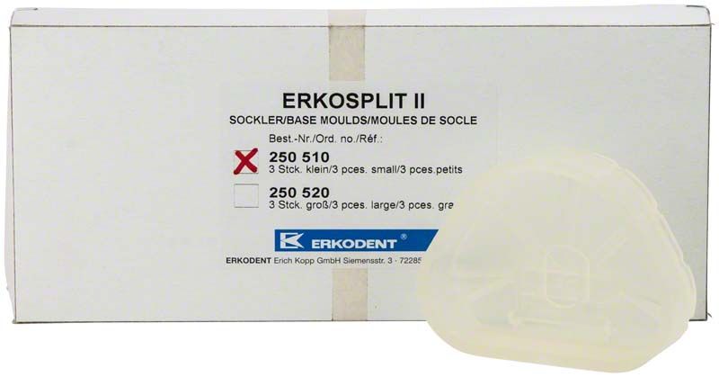 Erkosplit II Sockler klein vor Produktverpackung mit Artikeldetails.