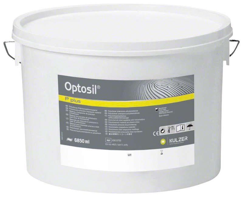 Optosil P Plus Eimer 6850ml mit Produktetikett von Kulzer.