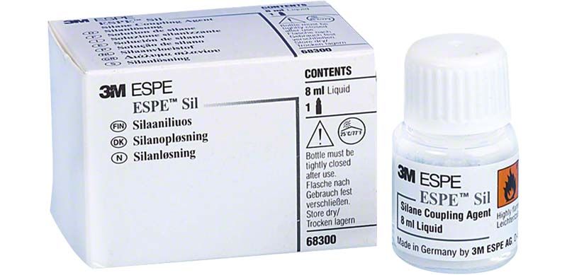 3M Espe Sil Silankupplungsmittel, 8 ml Flasche und Verpackung.