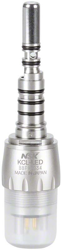 Detailansicht der LED Kupplung KCL-LED mit Titanbeschichtung und Wasserregler.