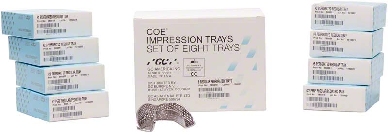 COE® Metall-Löffel perforiert, Set mit 8 Löffeln in Verpackung.