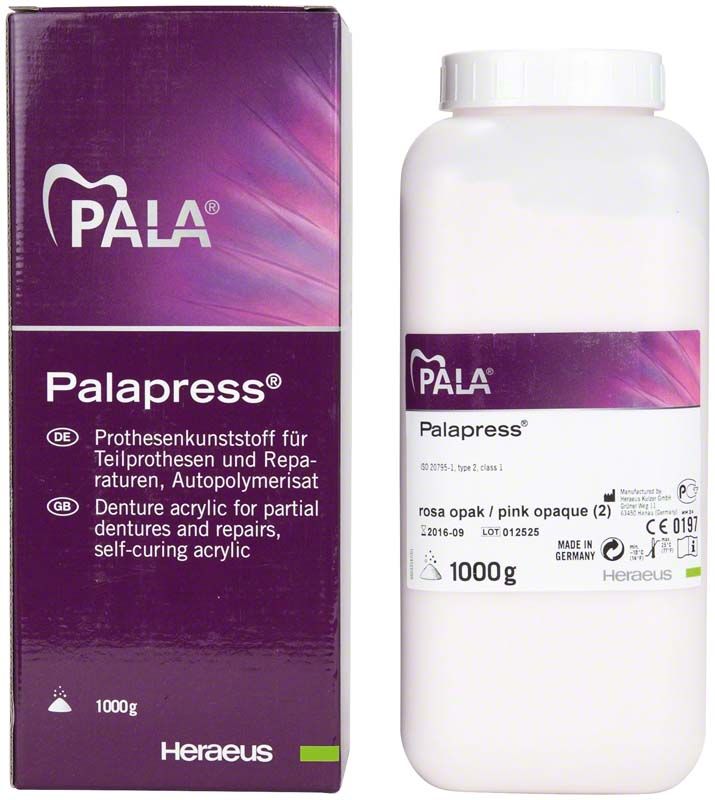 Palapress® Pulver 1000g rosa opak Prothesenkunststoffverpackung.