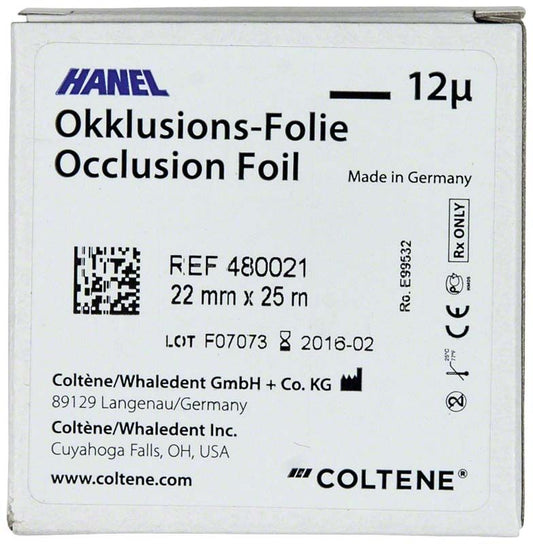 Image of HANEL Okklusionsfolie einseitig 22mm 12µ schwarz