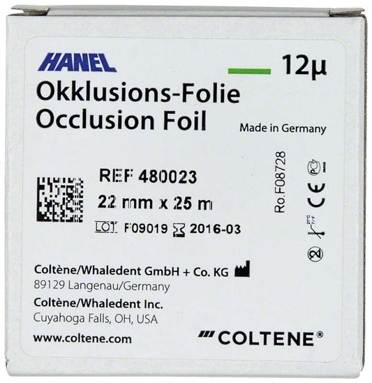 Image of HANEL Okklusionsfolie einseitig 22mm 12µ grün