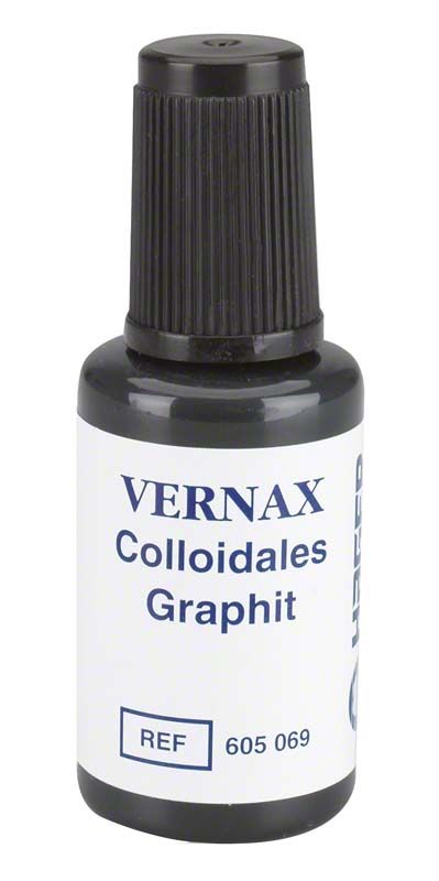 Vernax Colloidales Graphit Pinselflasche 20ml mit schwarzem Deckel und Etikett.