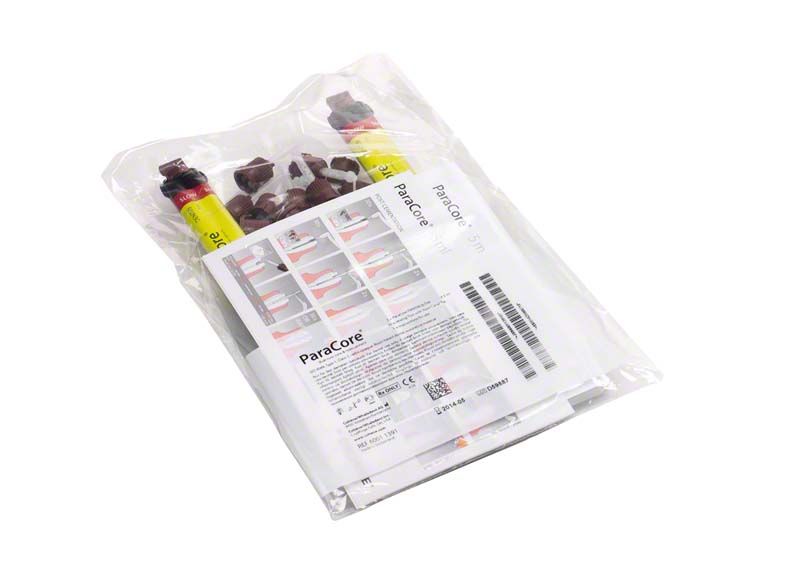 ParaCore® SLOW Dentin 2x5ml Nachfüllpackung in transparenter Verpackung.