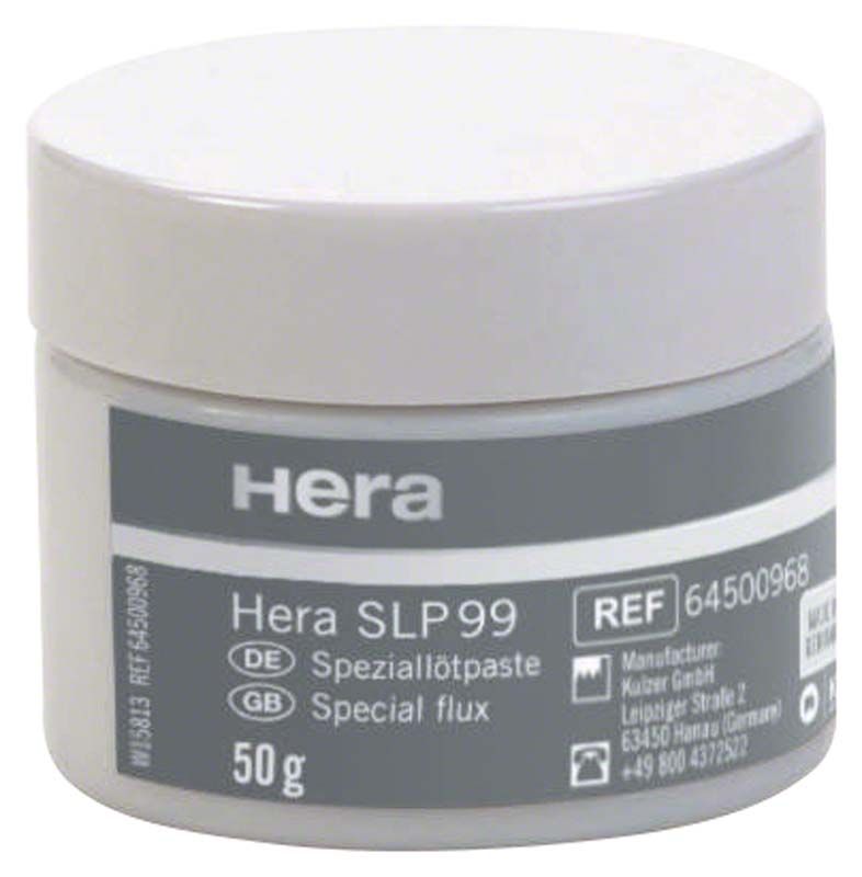 Hera SLP 99 Speziallötpaste in weißem Behälter mit Etikett.