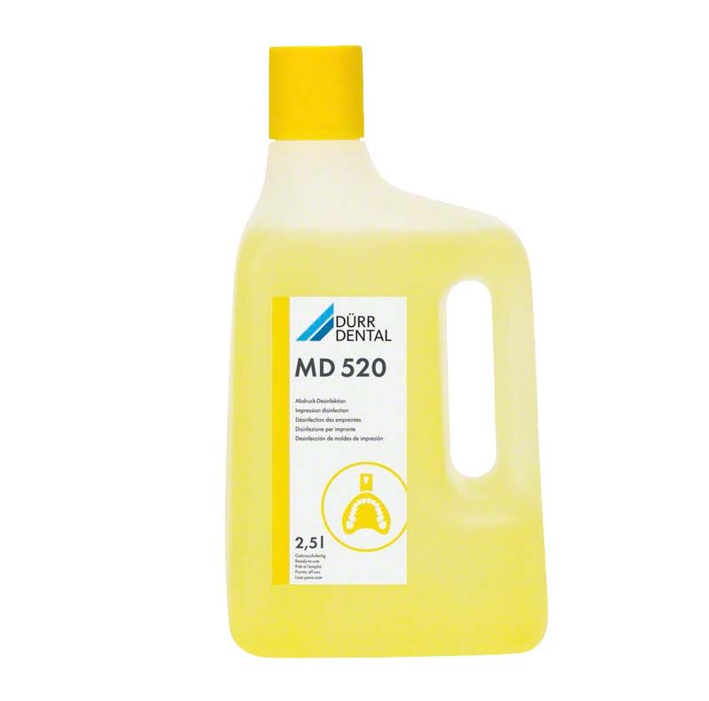 MD 520 Desinfektionslösung 2,5 Liter Flasche mit gelbem Verschluss.