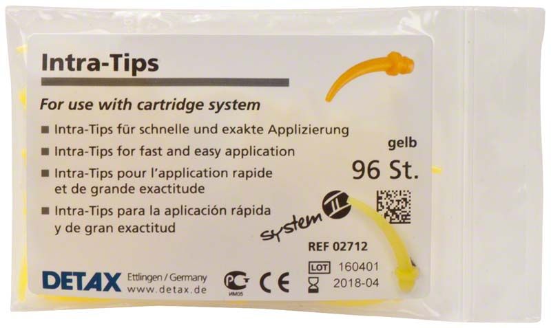 Intraoral Tips Automix 2 gelb, Packung mit 96 Stück.