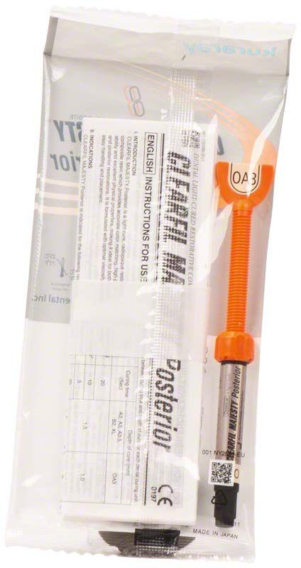 Klarfil Majesty Posterior Spritze OA3 in Kunststoffverpackung mit Anleitung.