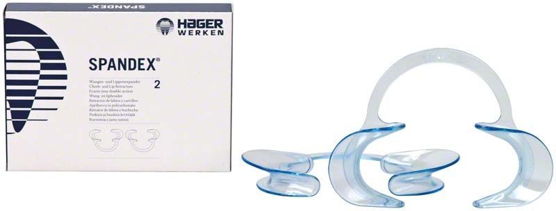 Wangen- und Lippenexpander aus transparentem Kunststoff mit Verpackung.