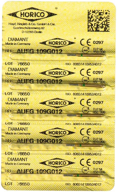 Verpackung von Löwenschleifer AuFG 109G 012 mit CE-Siegel und LOT-Nummern.